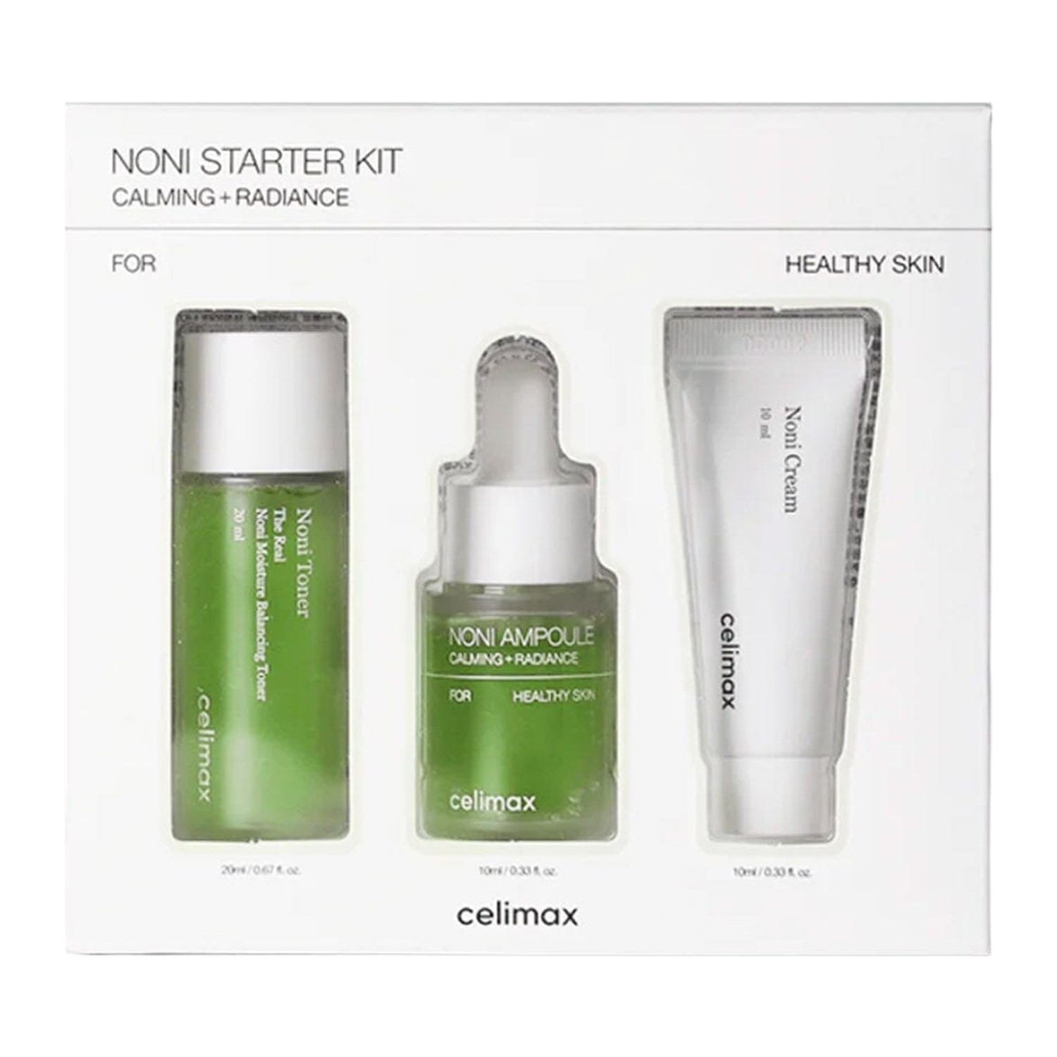 CELIMAX The Real Noni Starter Kit (Toner 20ml + Ampoule 10ml + Cream 10ml)