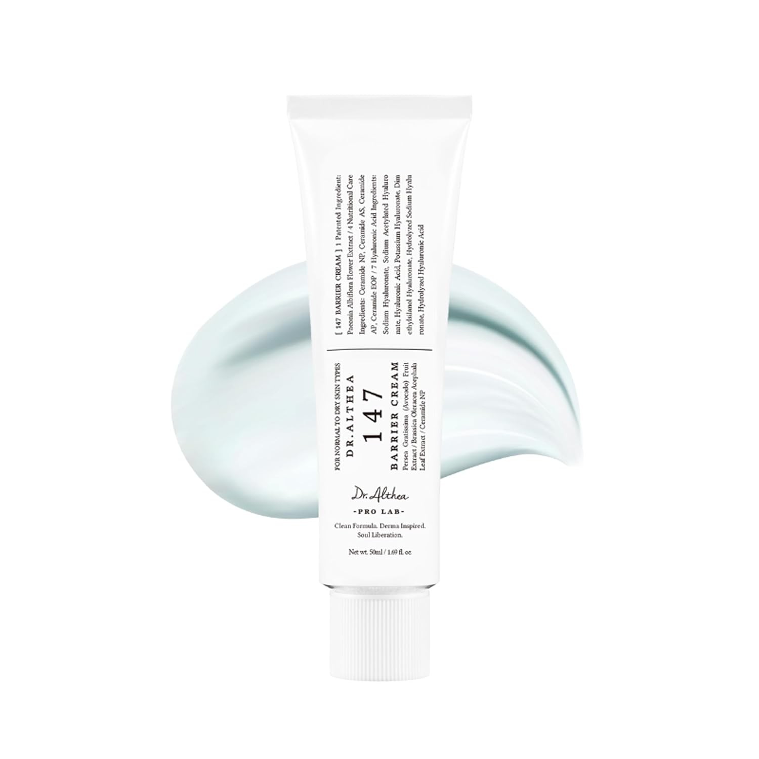 Textura de la Dr. Althea 147 Barrier Cream junto al tubo
