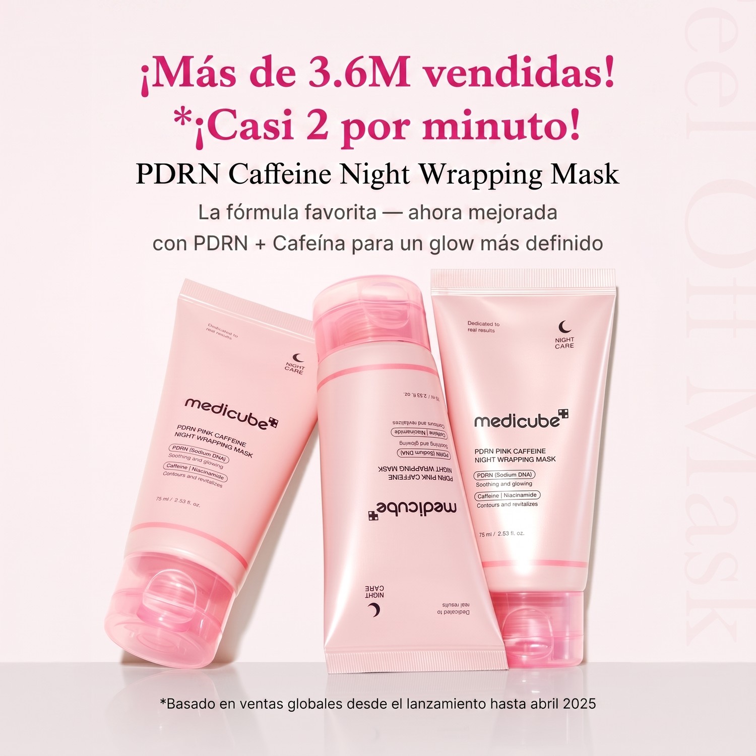 Medicube PDRN Caffeine Overnight Wrapping Mask mas de 3.6 millones vendidas