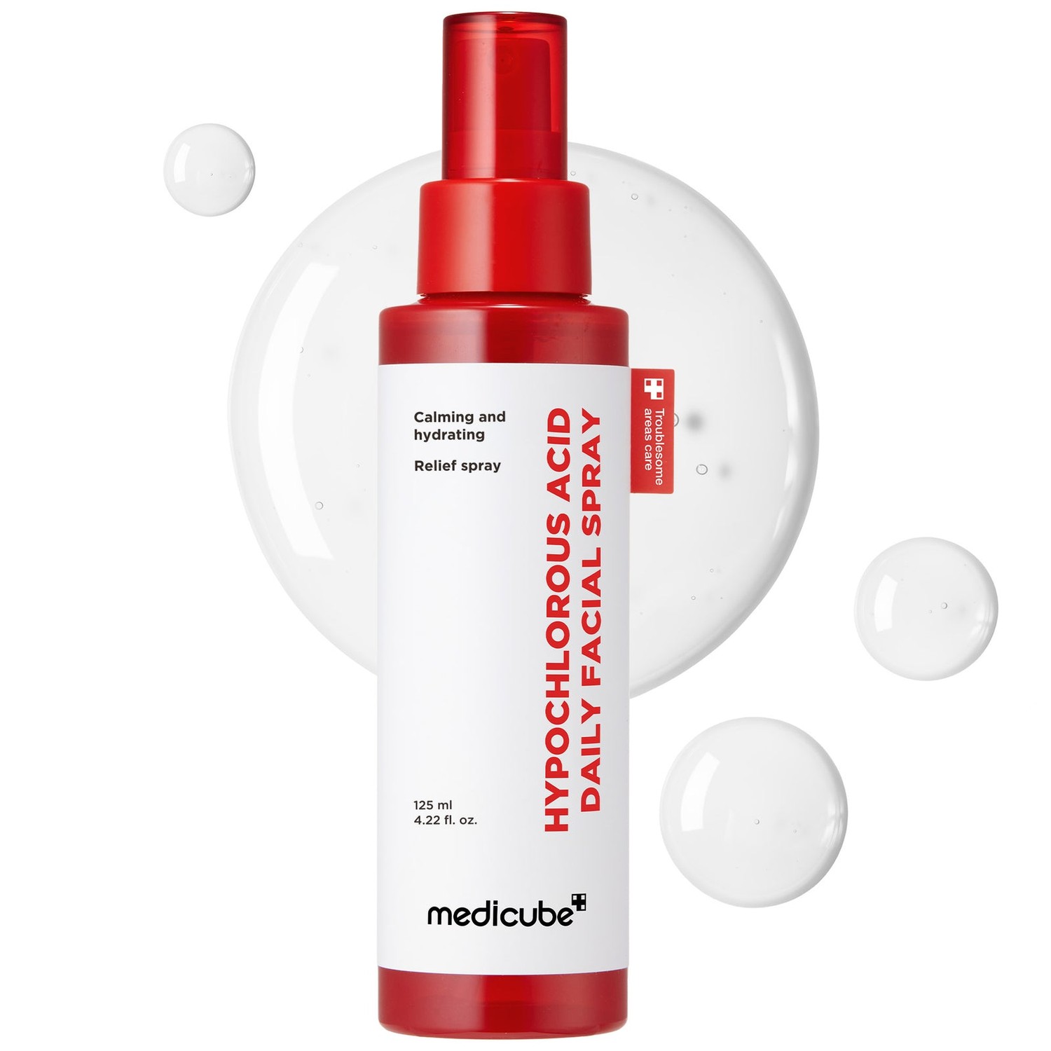 Packshot oficial del Medicube Hypochlorous Acid Spray con burbujas