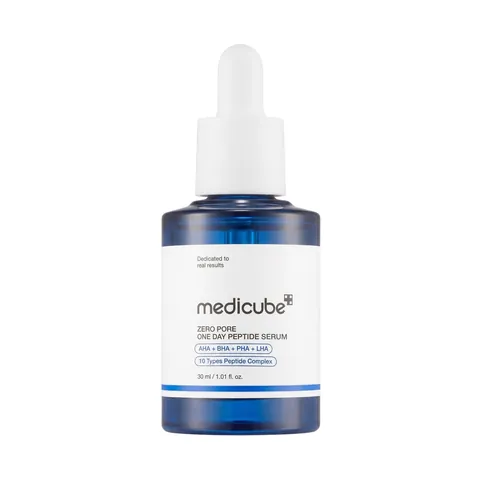 Frasco gotero azul de Medicube Zero Pore One Day Peptide Serum 30ml