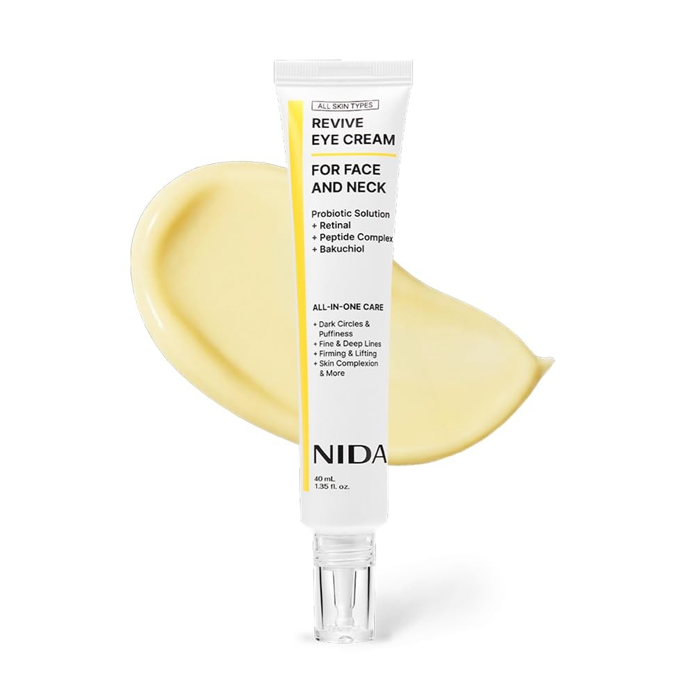 Packshot oficial de la NIDA Revive Eye Cream con textura