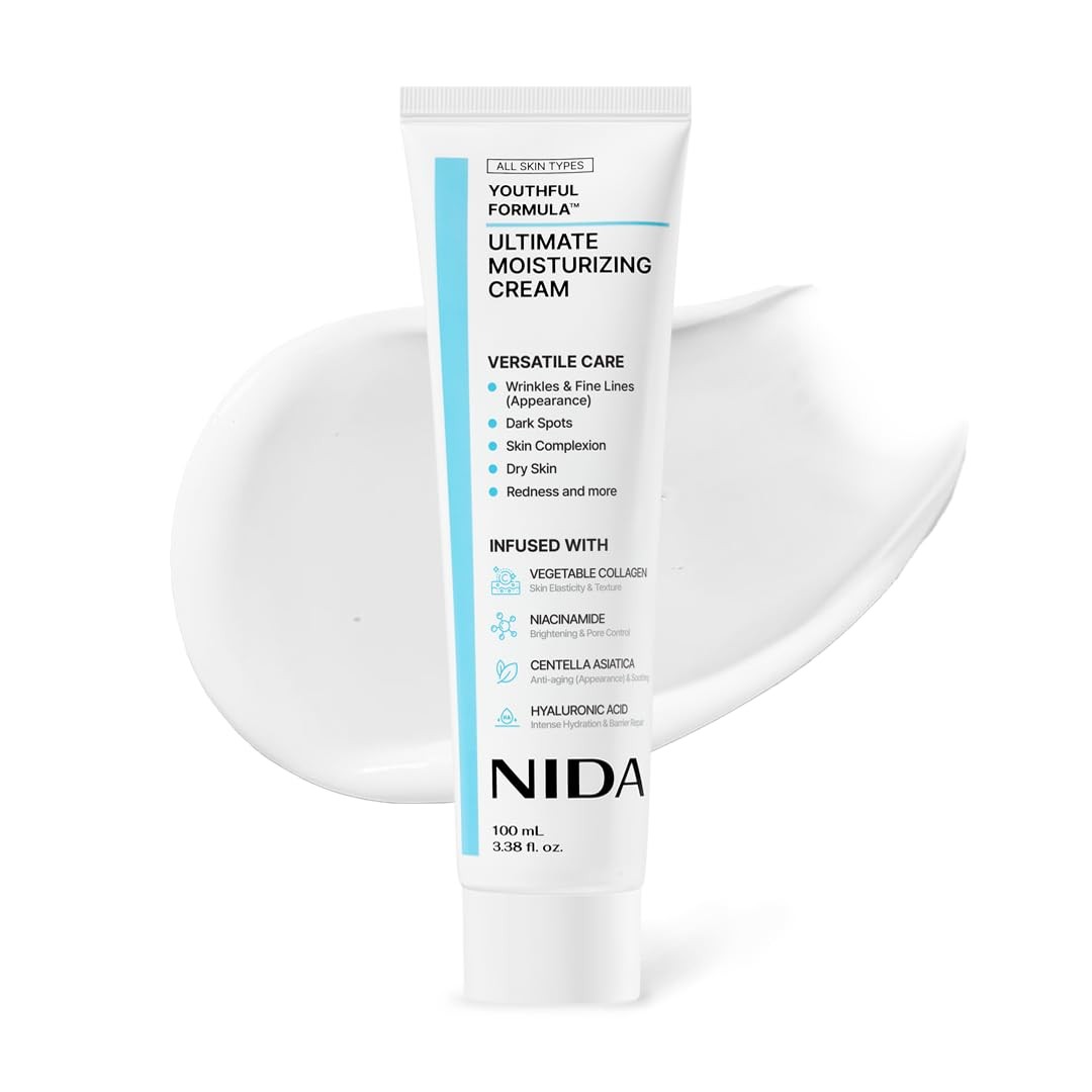 Packshot oficial de la NIDA Youthful Formula Cream con textura