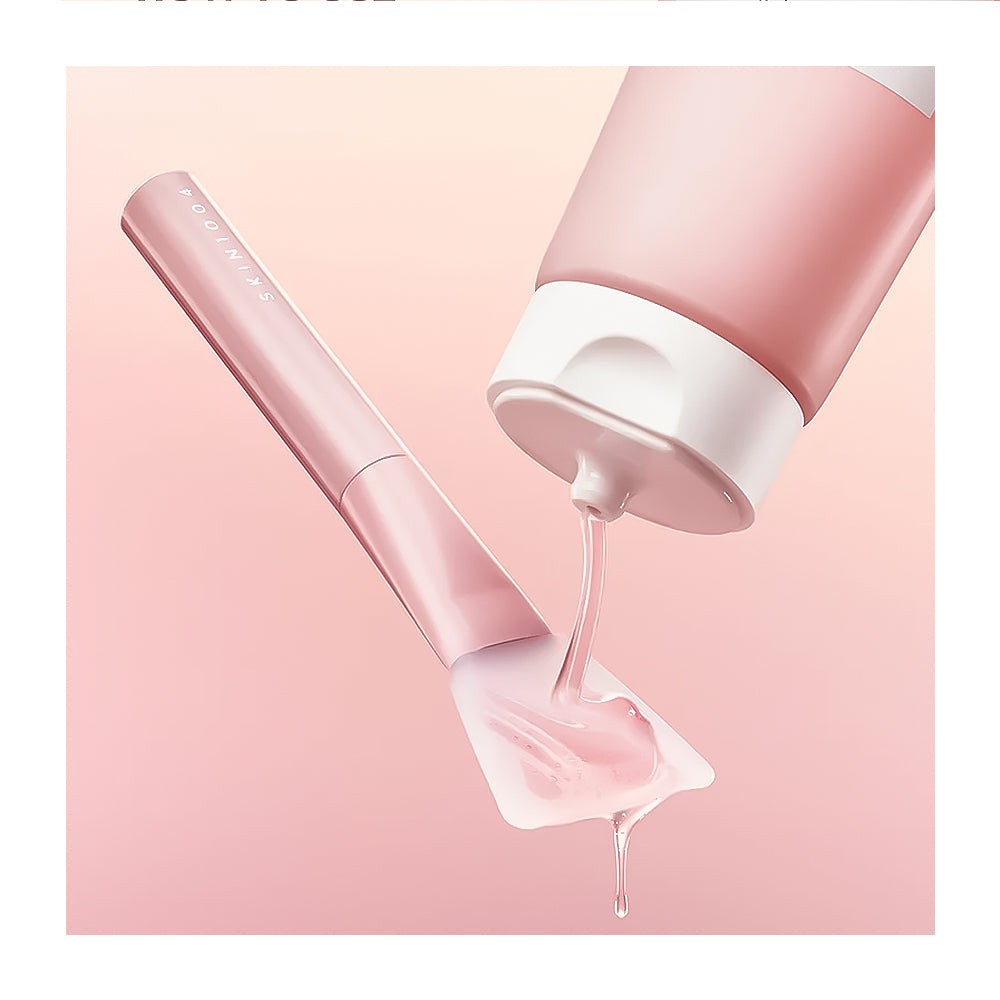 Aplicando mascarilla con el SKIN1004 Soft Mask Brush